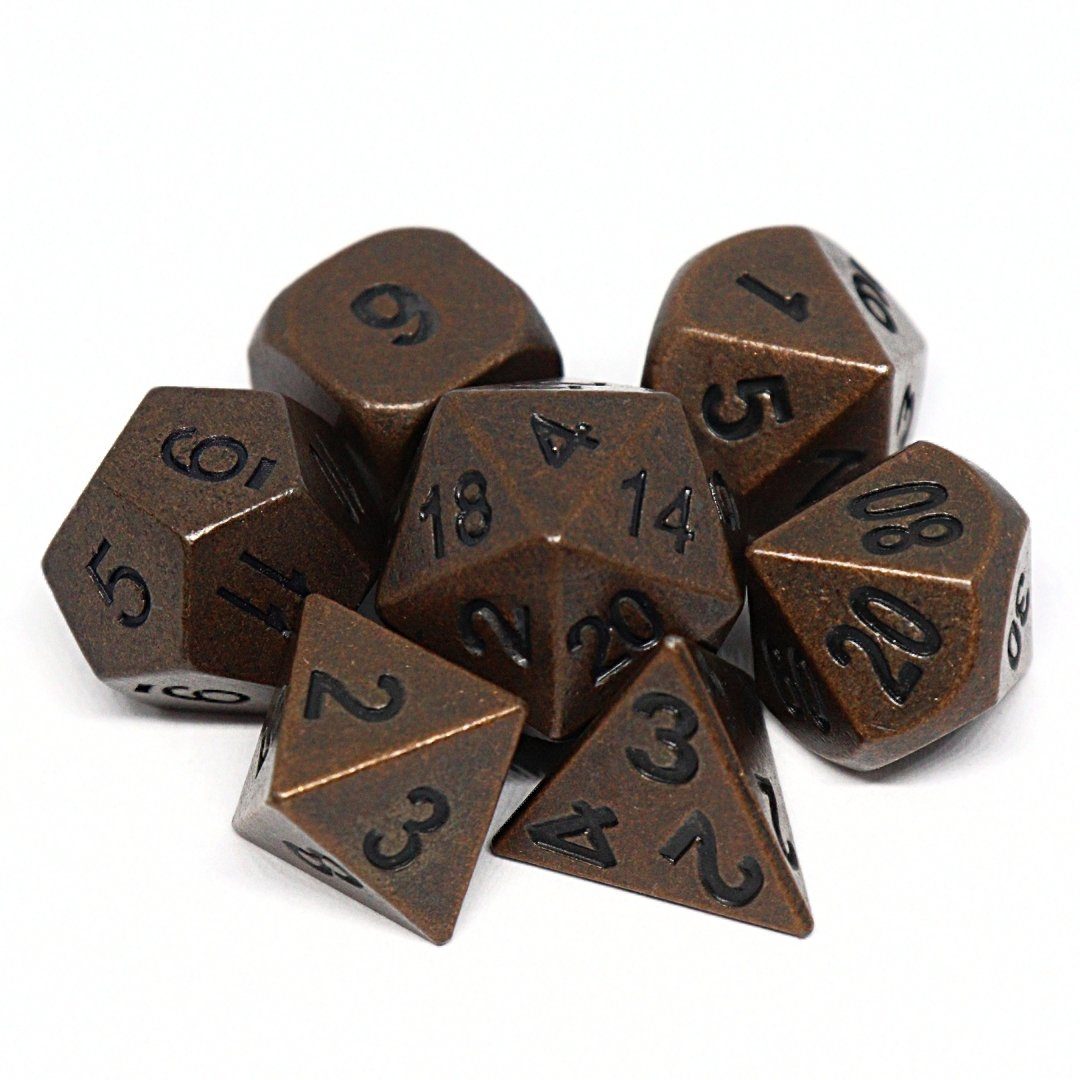 Ancient Bronze Polyhedral Dice Set - Arcana Vault