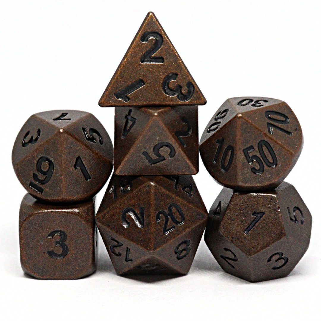 Ancient Bronze Polyhedral Dice Set - Arcana Vault