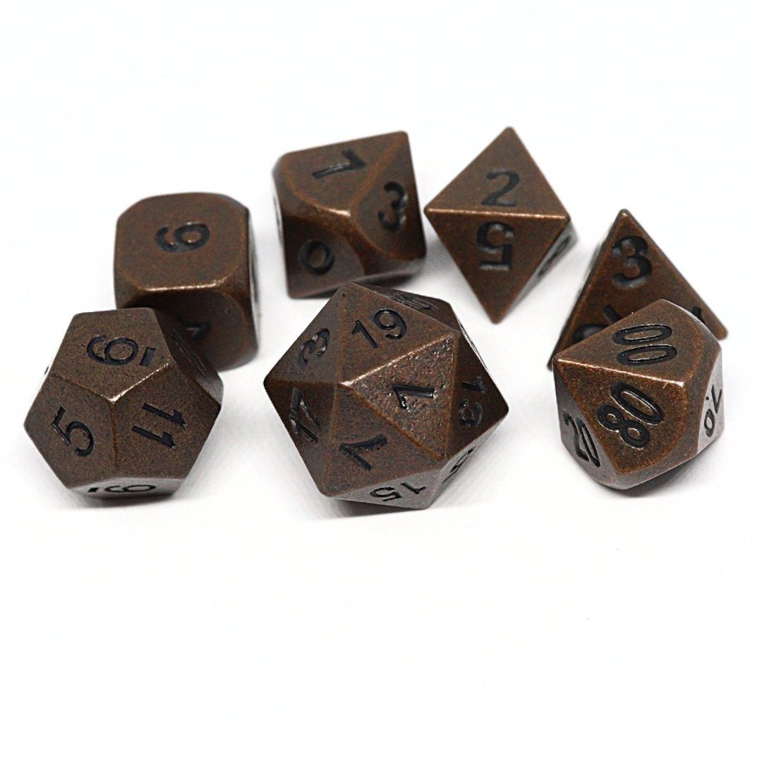 Ancient Bronze Polyhedral Dice Set - Arcana Vault
