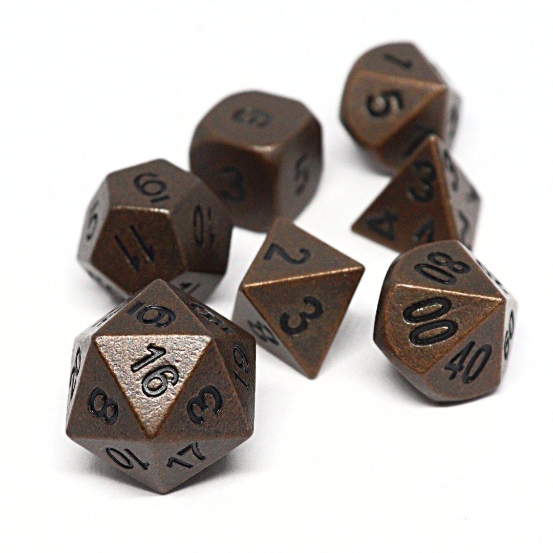 Ancient Bronze Polyhedral Dice Set - Arcana Vault