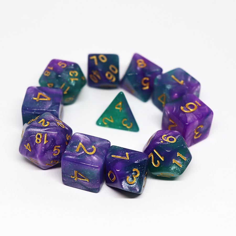 Astral Gaze 11pc Polyhedral Dice Set - Arcana Vault