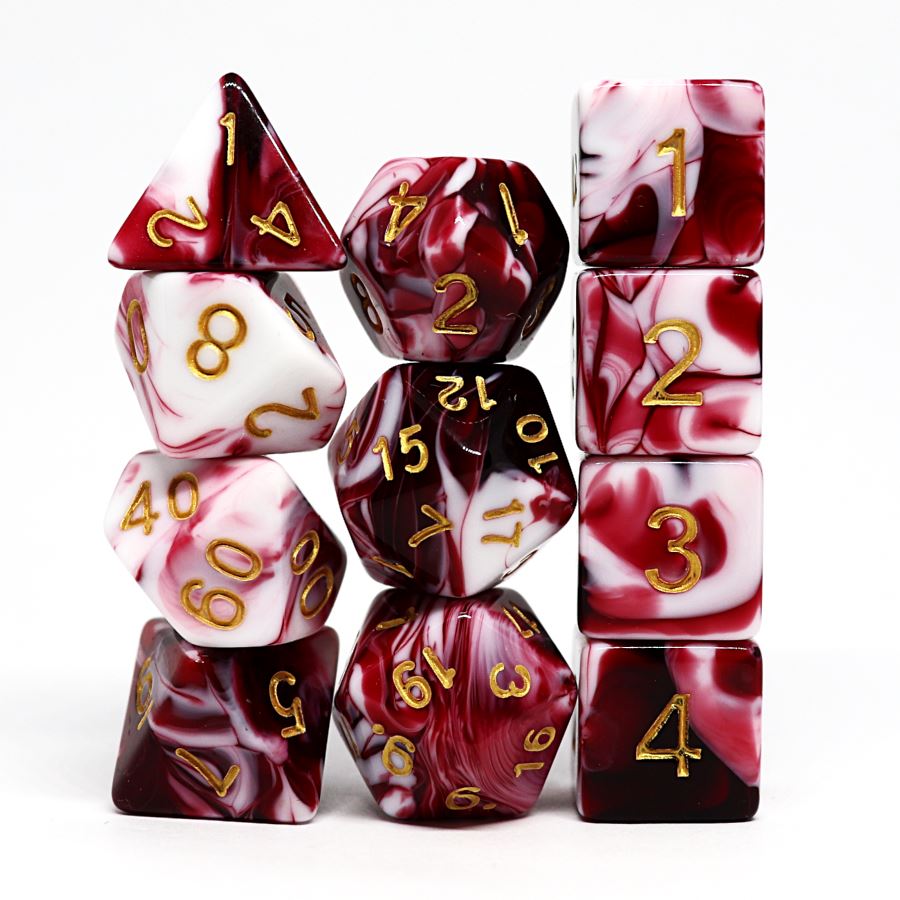 Bloodpact 11pc Polyhedral Dice Set - Arcana Vault