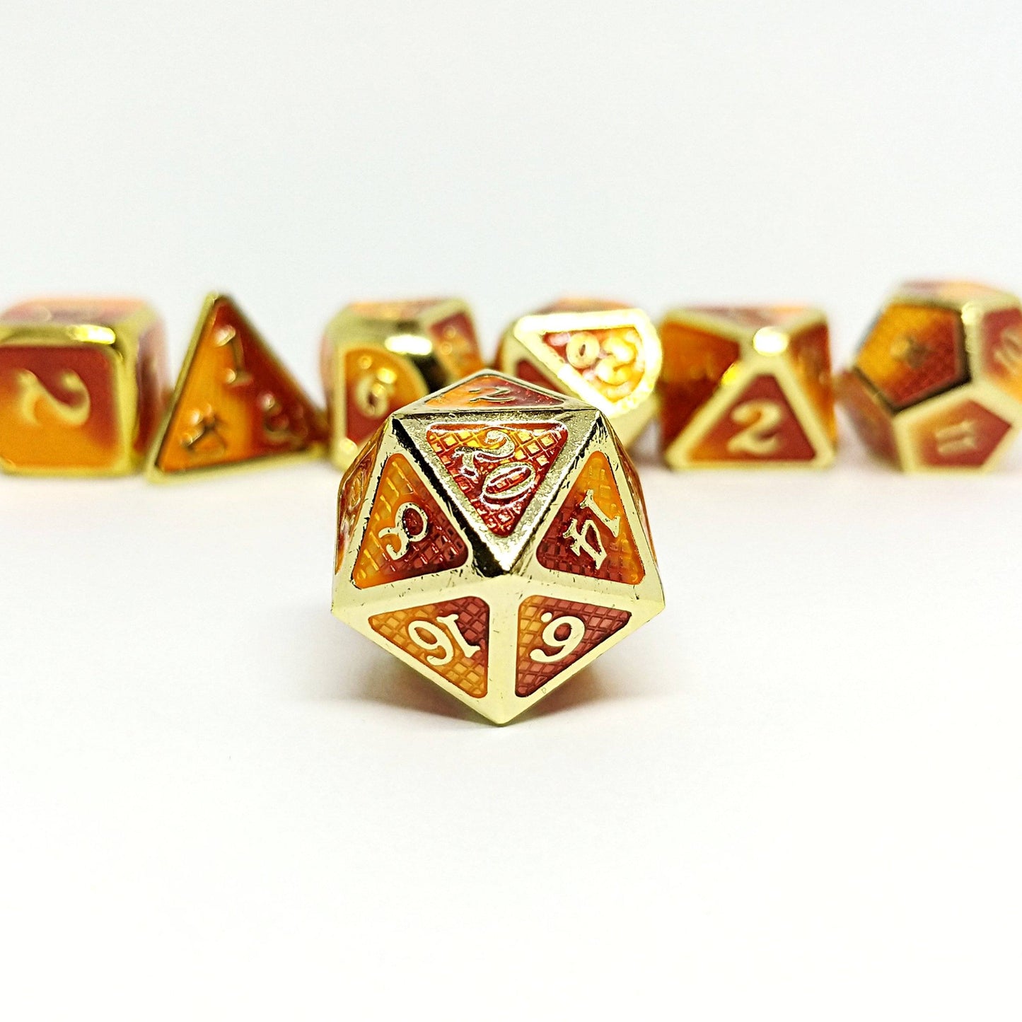 Burning Willbreakers Polyhedral Dice Set - Arcana Vault