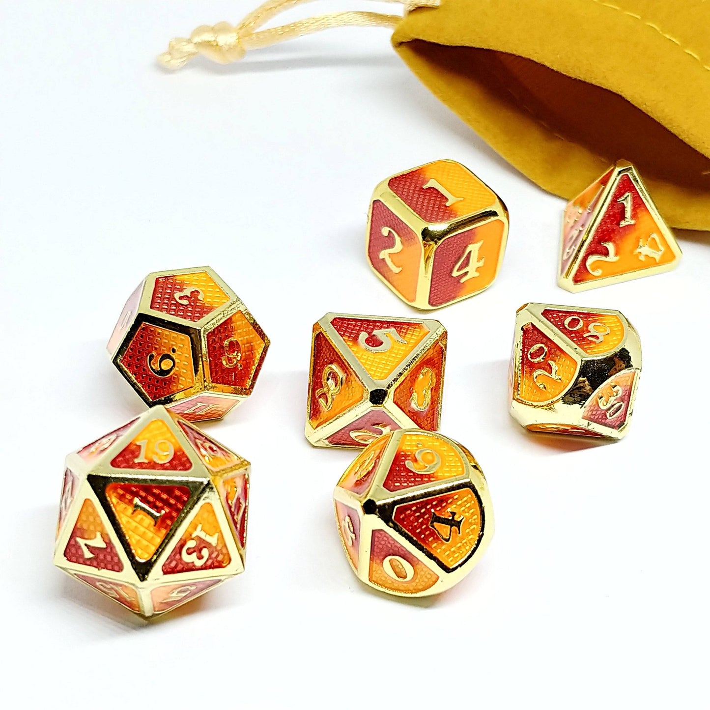Burning Willbreakers Polyhedral Dice Set - Arcana Vault