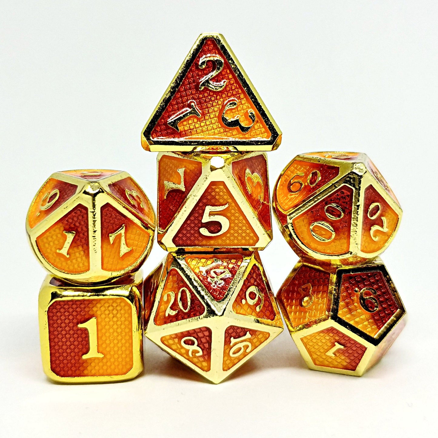 Burning Willbreakers Polyhedral Dice Set - Arcana Vault