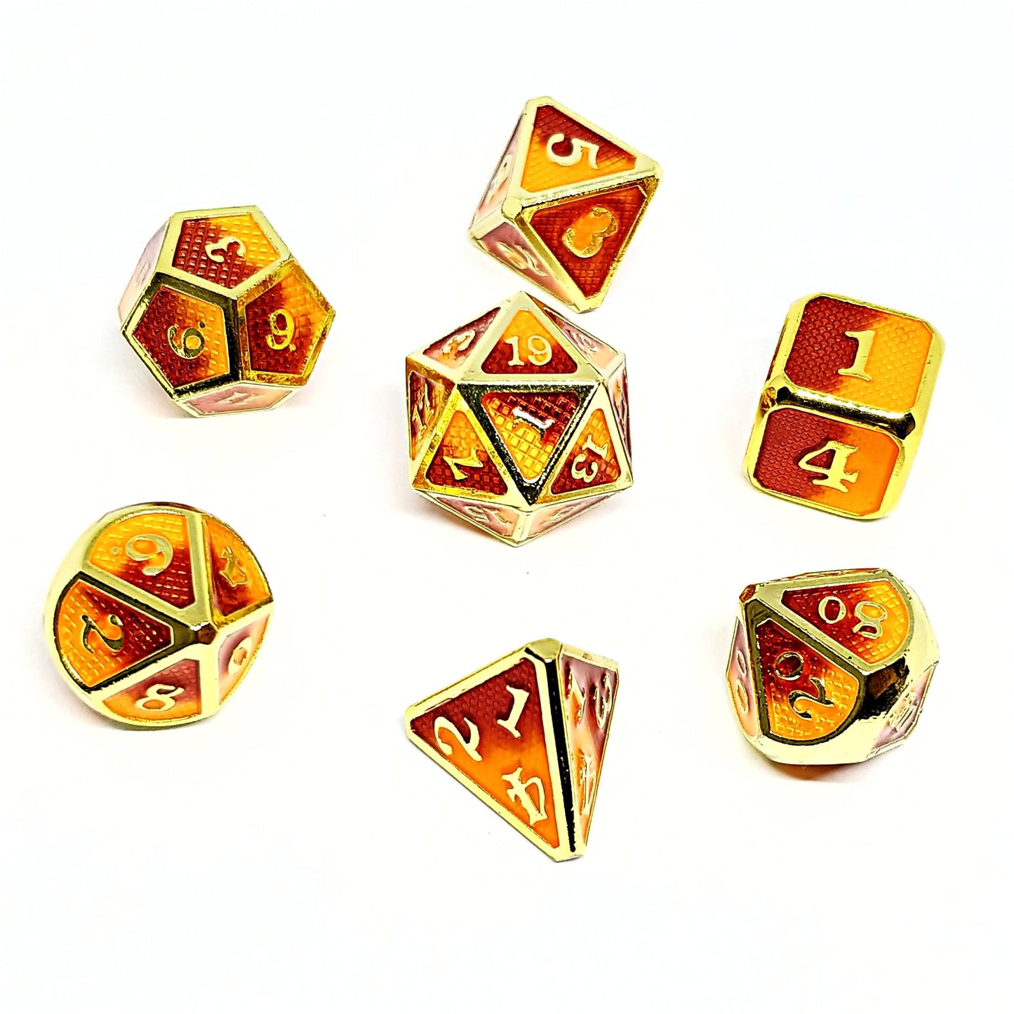 Burning Willbreakers Polyhedral Dice Set - Arcana Vault