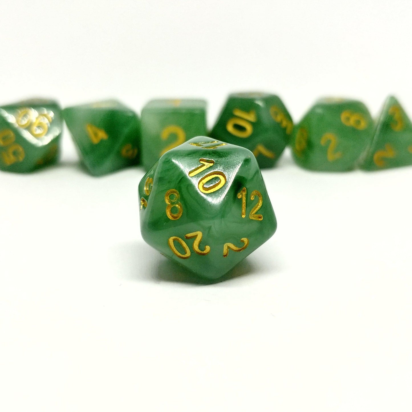 Mystic Jade Polyhedral Dice Set - Arcana Vault