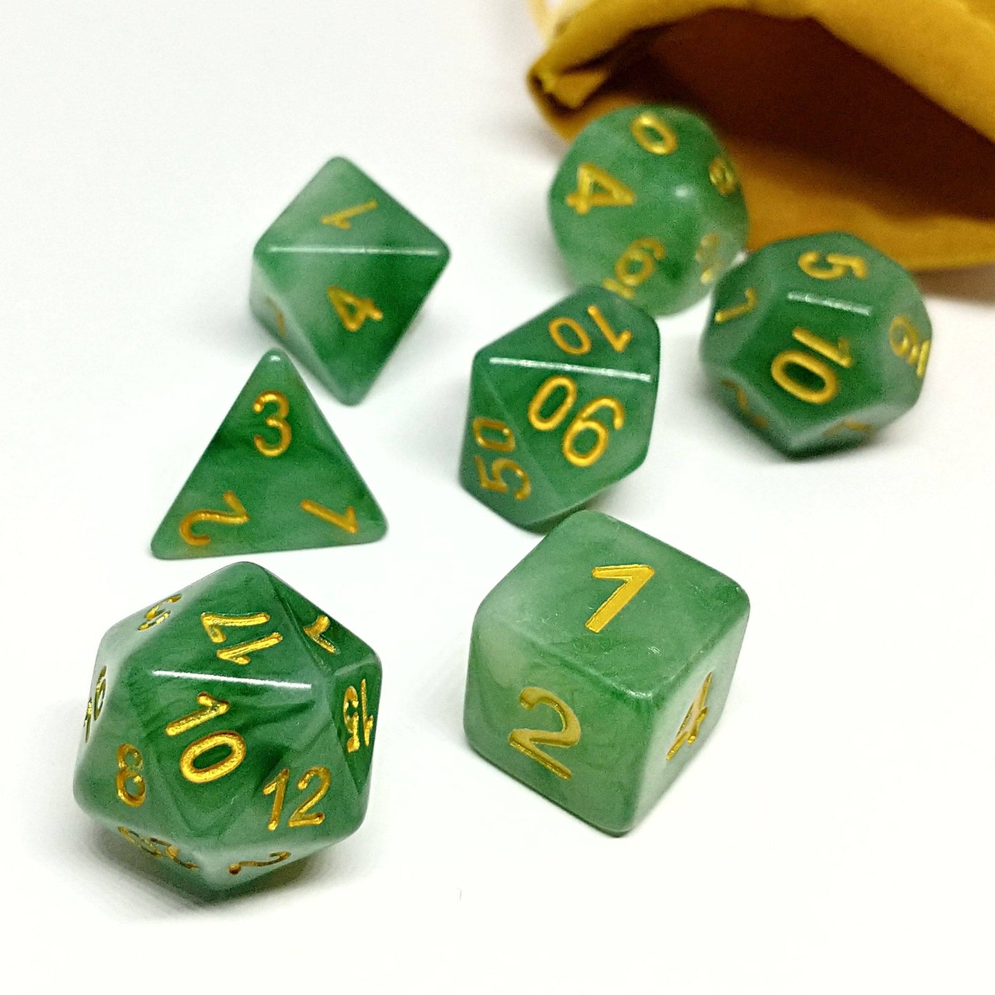 Mystic Jade Polyhedral Dice Set - Arcana Vault