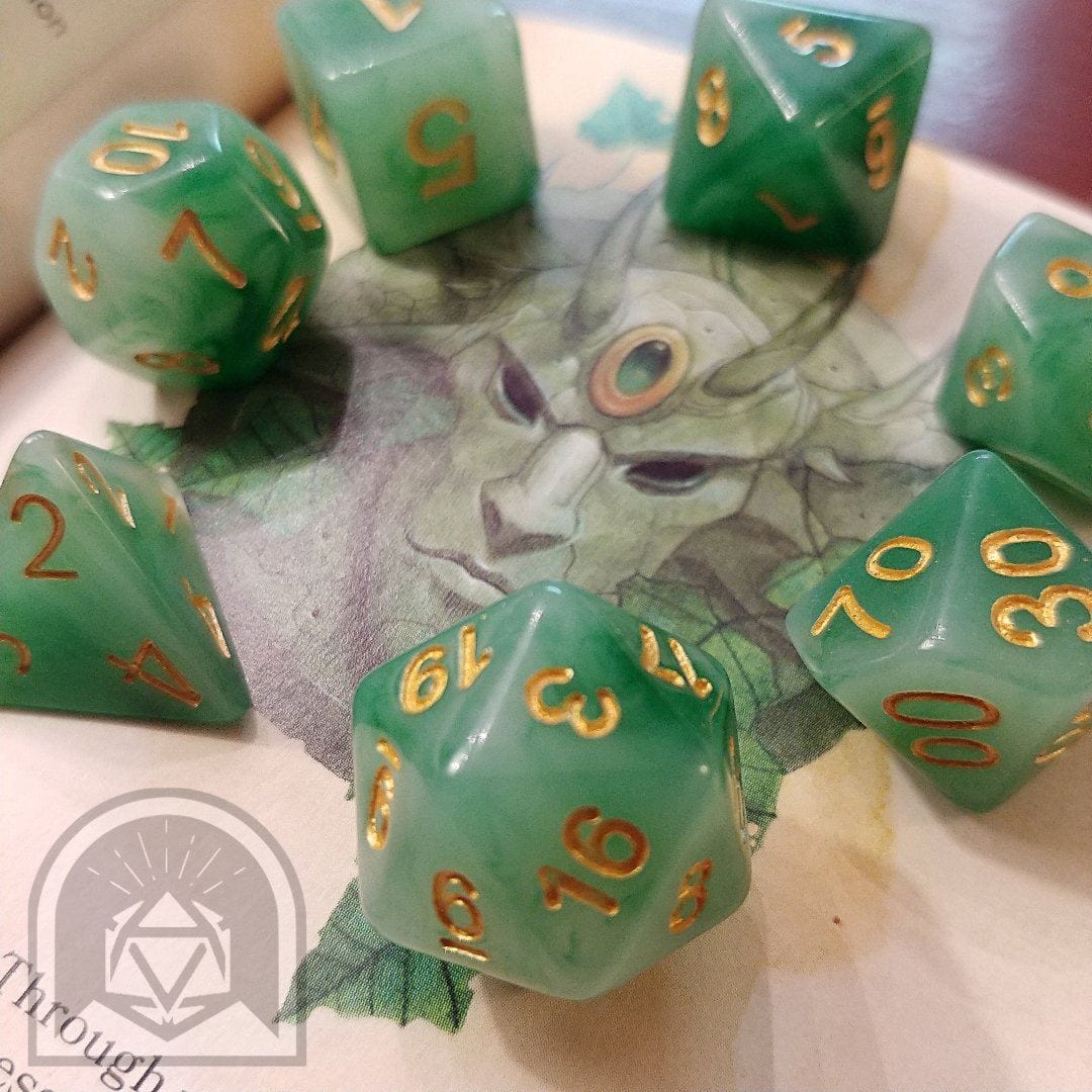 Mystic Jade Polyhedral Dice Set - Arcana Vault