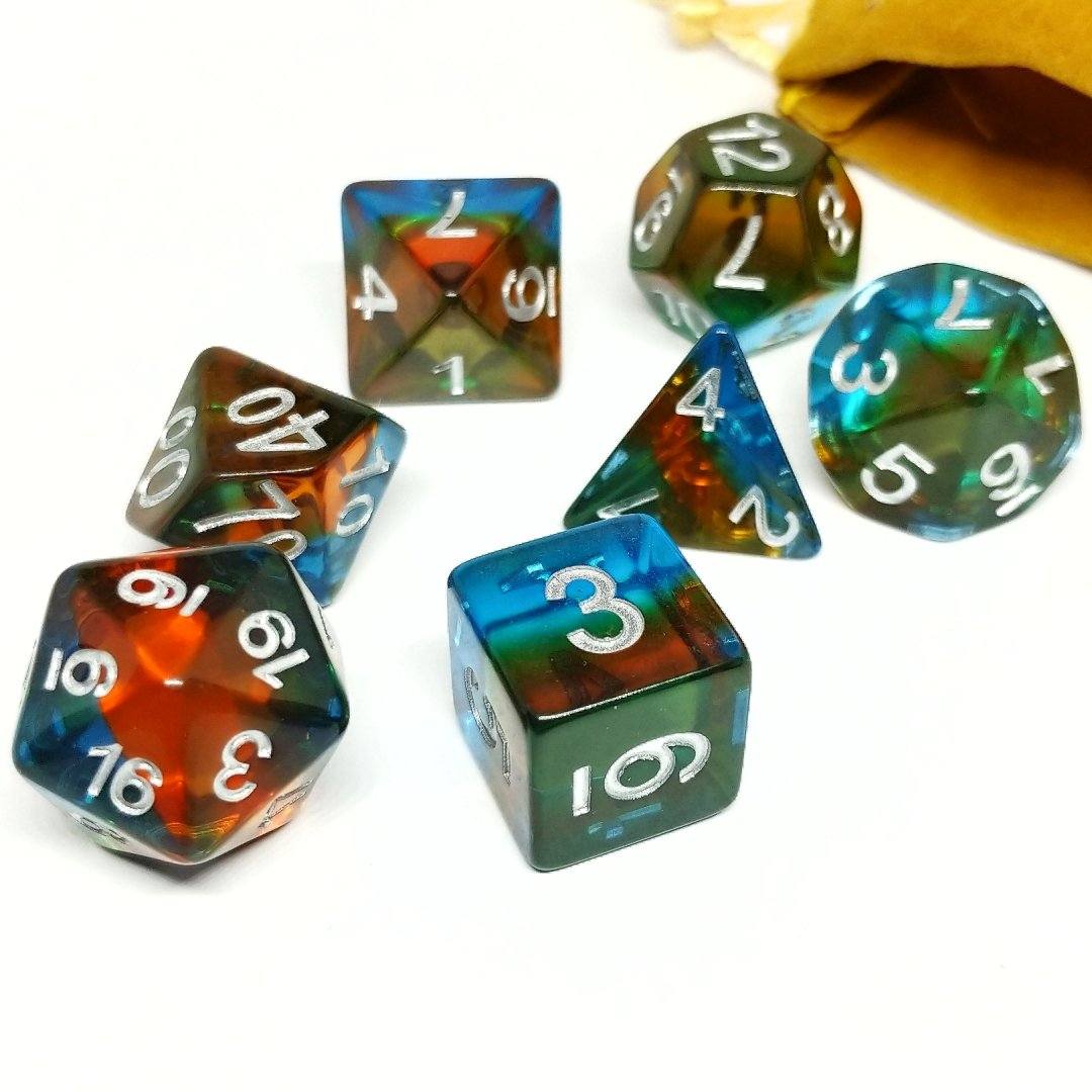 Prismatic Illusion Polyhedral Dice Set - Arcana Vault