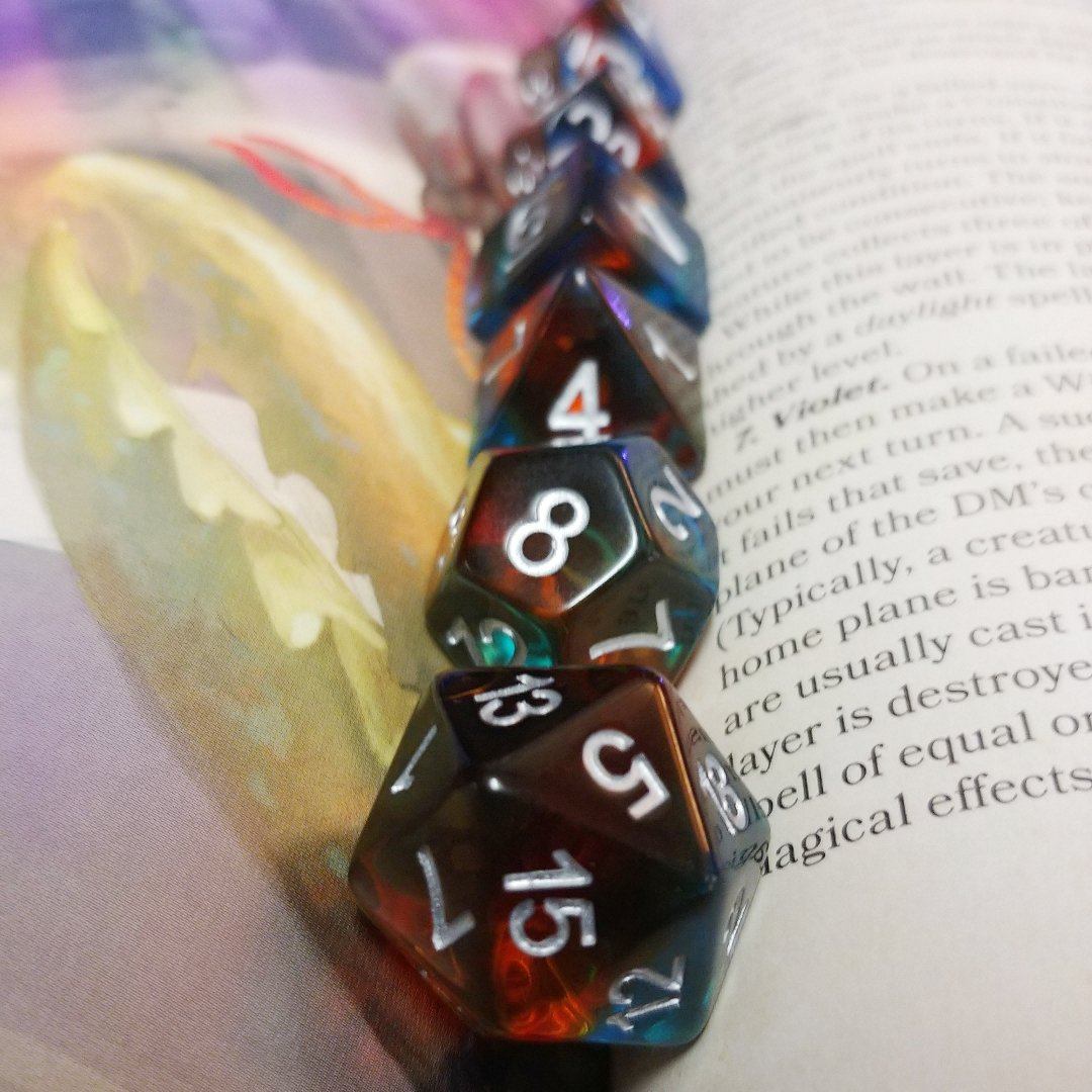 Prismatic Illusion Polyhedral Dice Set - Arcana Vault