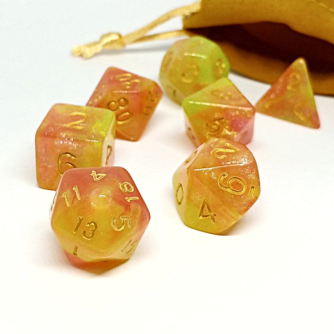Sunburst Polyhedral Dice Set - Arcana Vault
