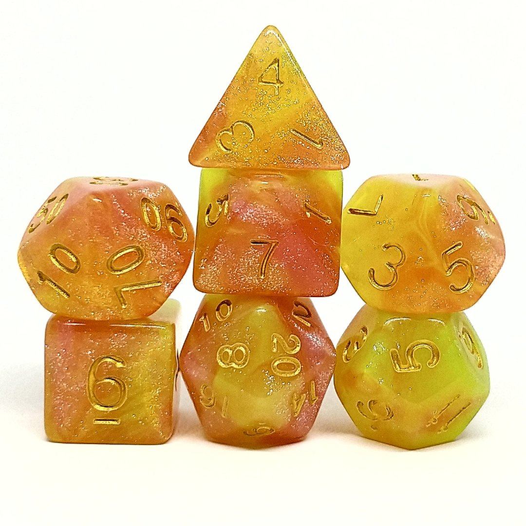 Sunburst Polyhedral Dice Set - Arcana Vault