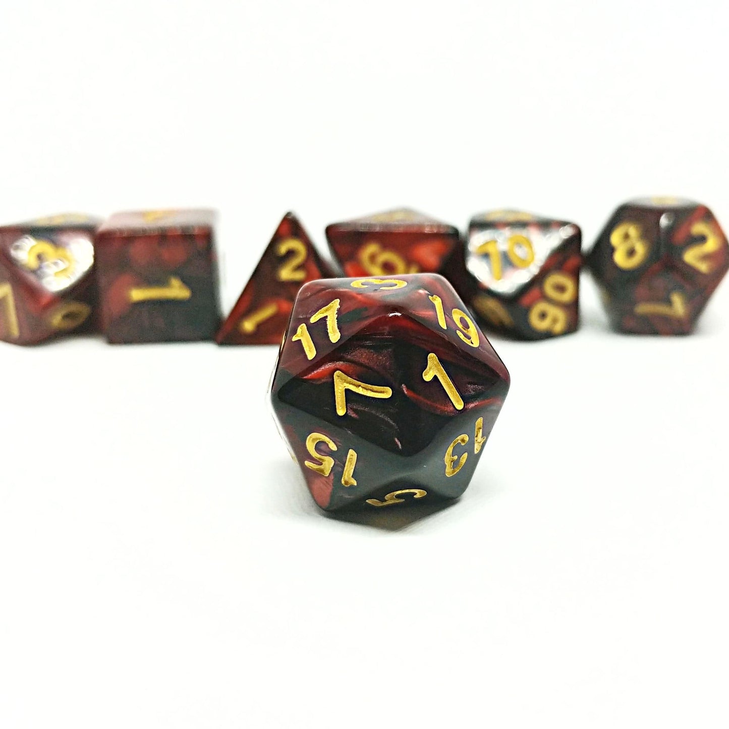 Crimson Tempest Polyhedral Dice Set - Arcana Vault