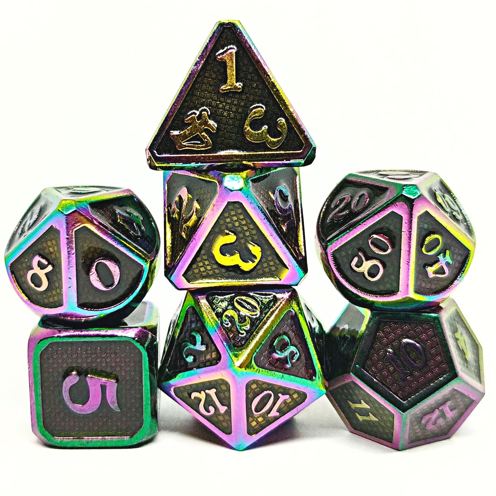 Scorched Mithril Polyhedral Dice Set - Arcana Vault