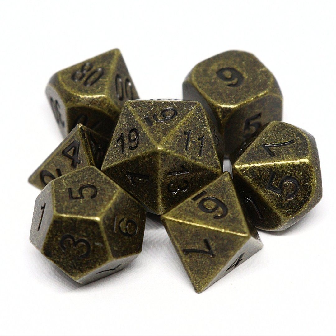 Ancient Gold Polyhedral Dice Set - Arcana Vault