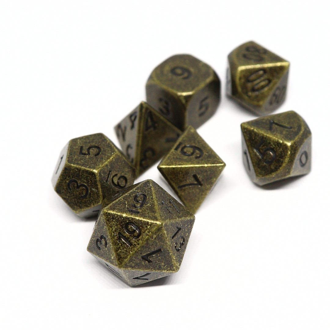 Ancient Gold Polyhedral Dice Set - Arcana Vault