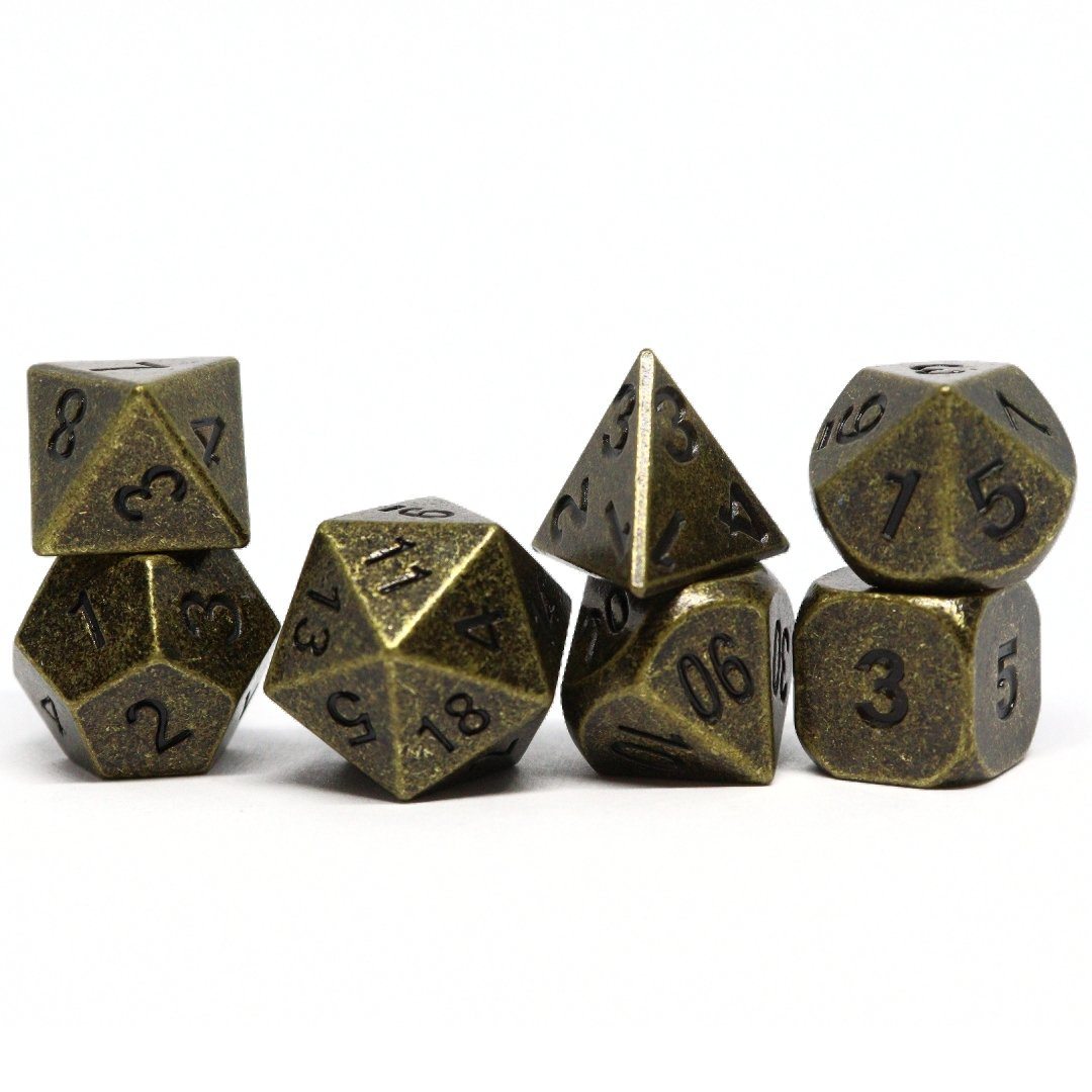 Ancient Gold Polyhedral Dice Set - Arcana Vault