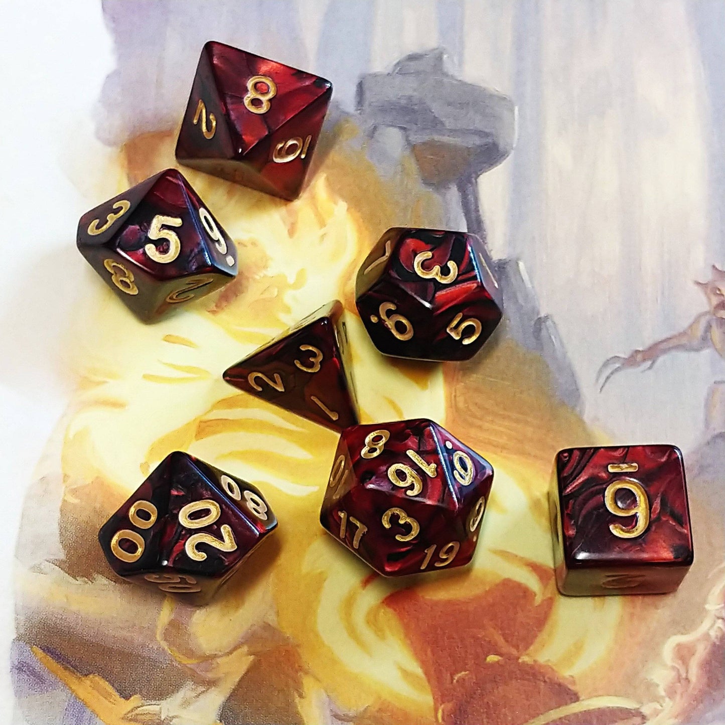 Crimson Tempest Polyhedral Dice Set - Arcana Vault