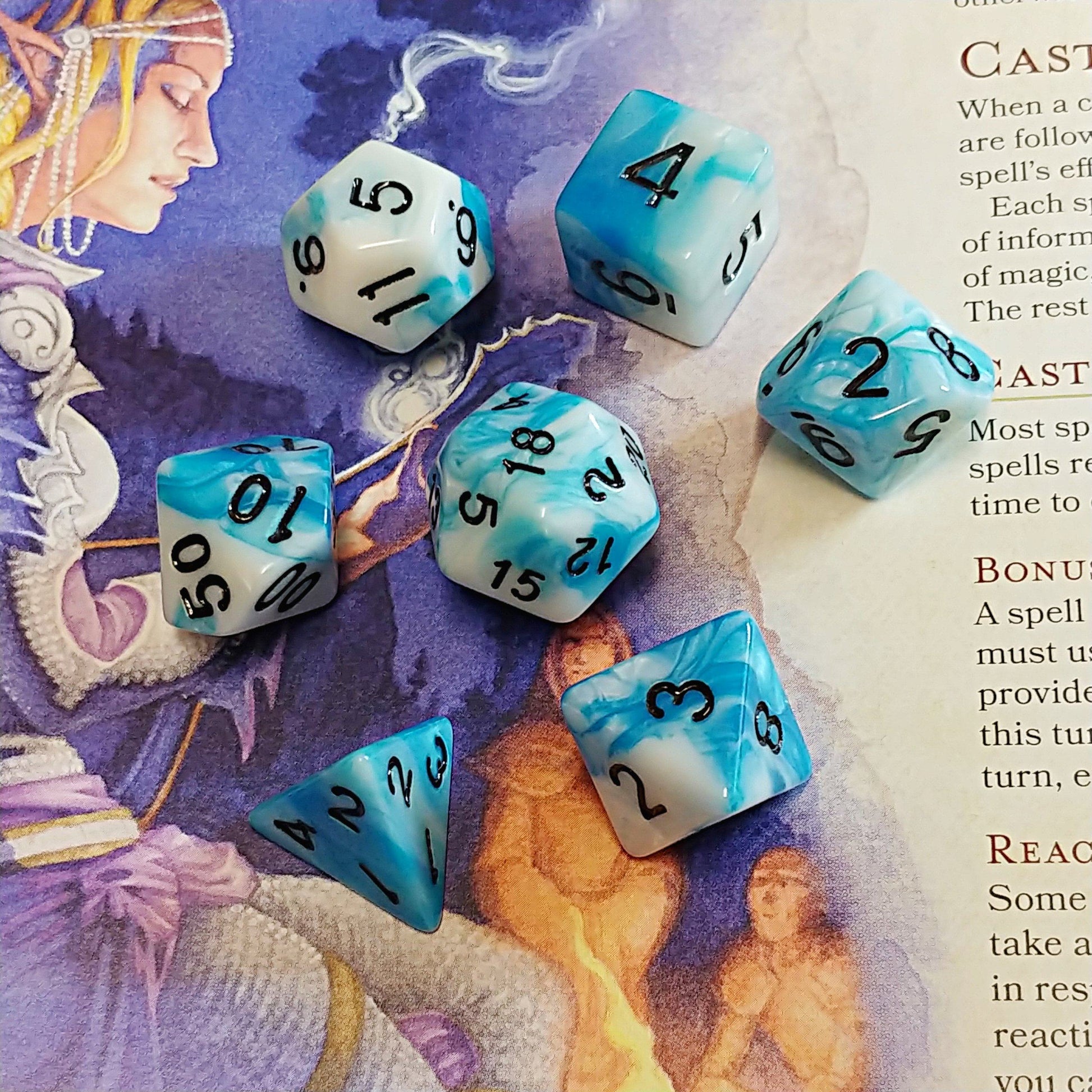 Frost Stone Polyhedral Dice Set - Arcana Vault