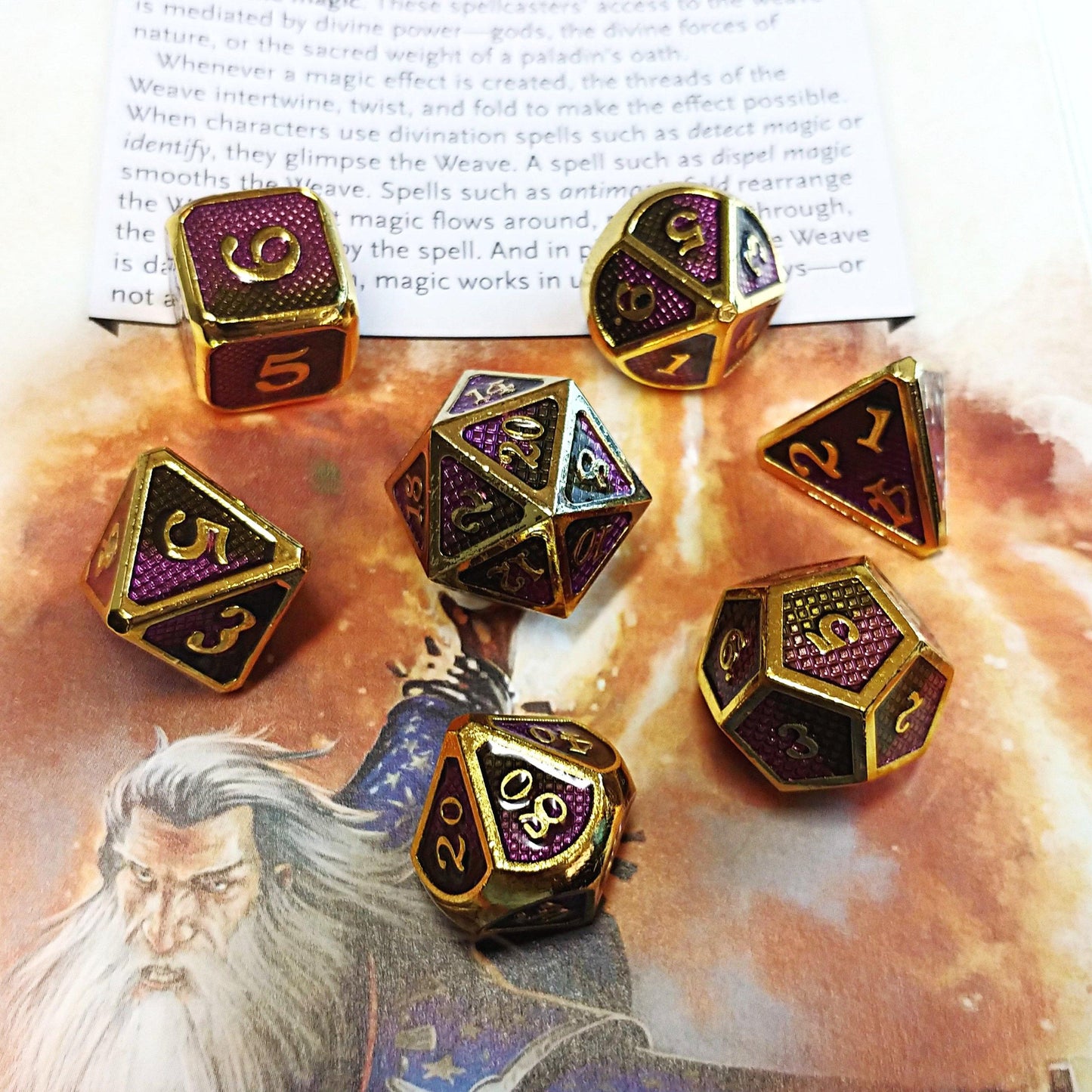 Gold Magicka Polyhedral Dice Set - Arcana Vault