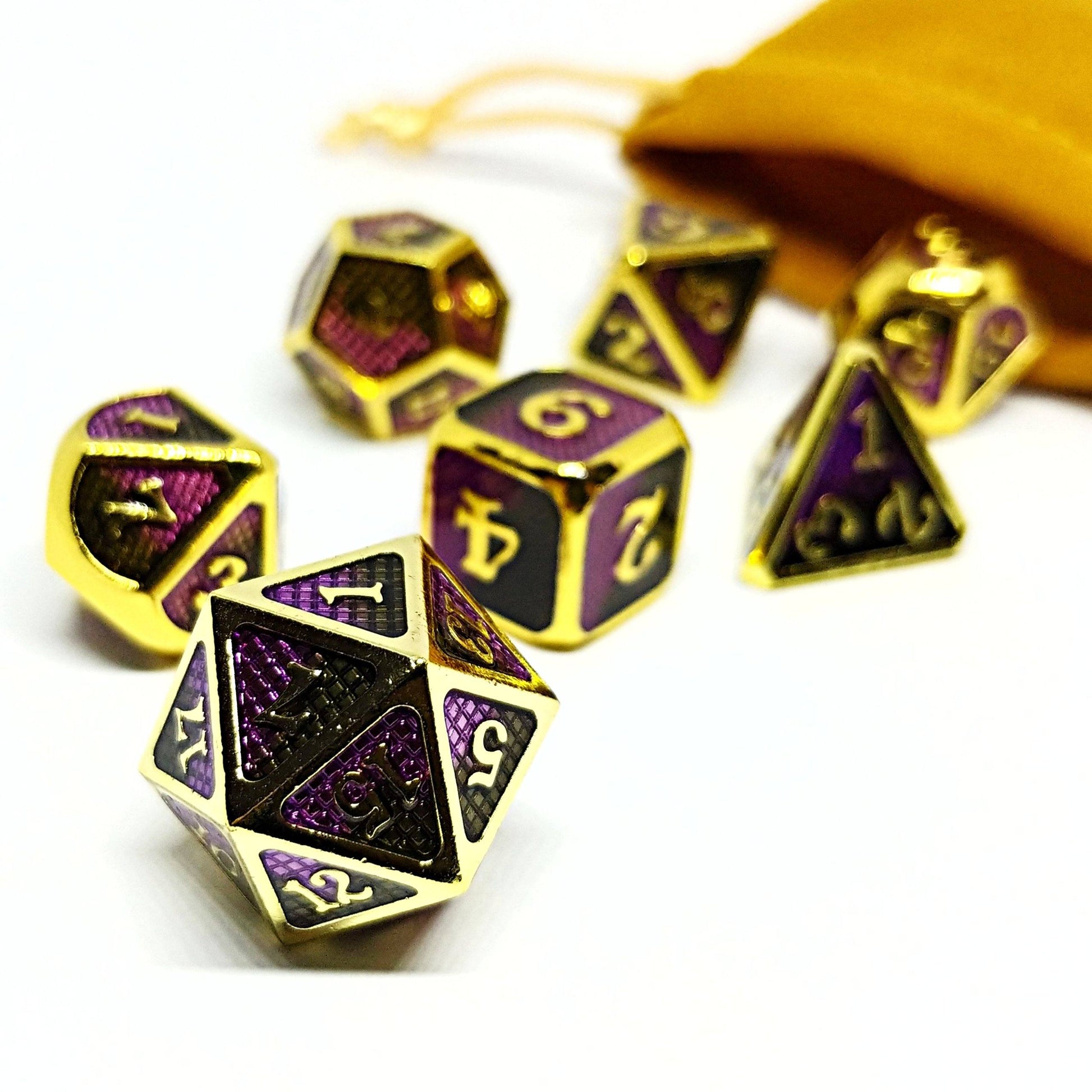 Gold Magicka Polyhedral Dice Set - Arcana Vault